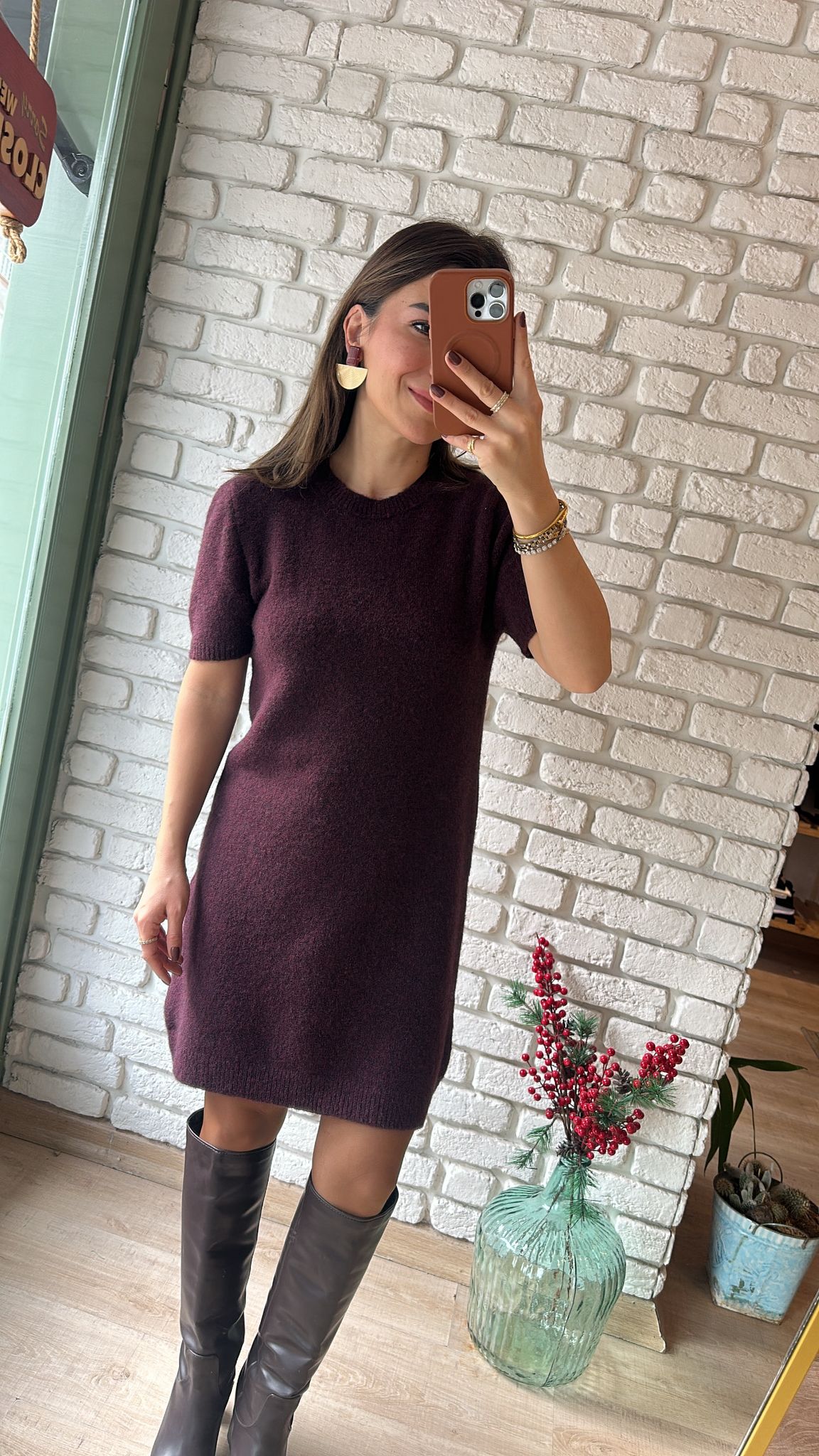 Kısa Kollu Triko Elbise