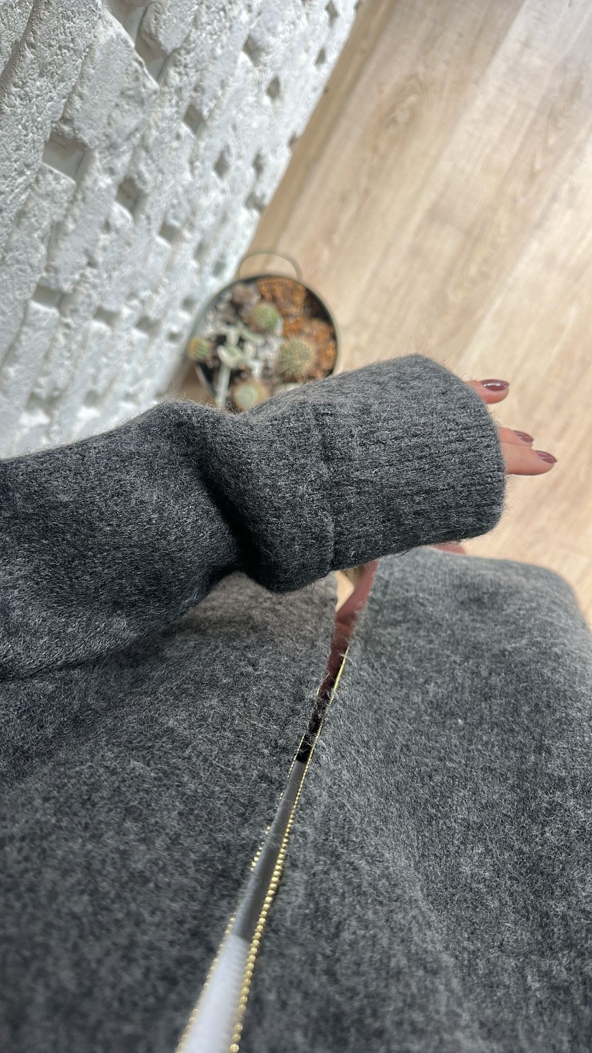 Kürk Yakalı Şardonlu Hırka