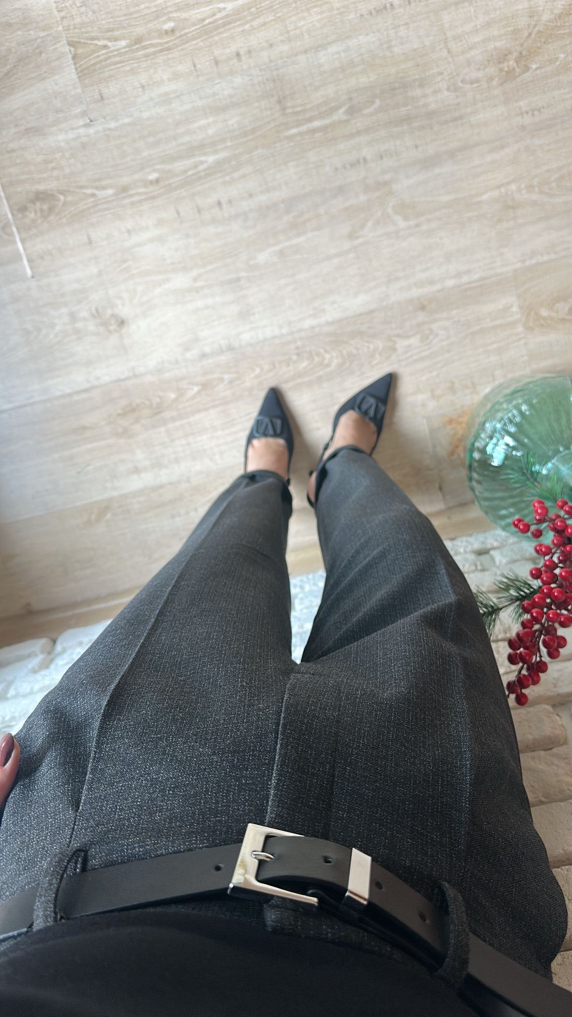 Kıvrık Paça Kemerli Pantolon