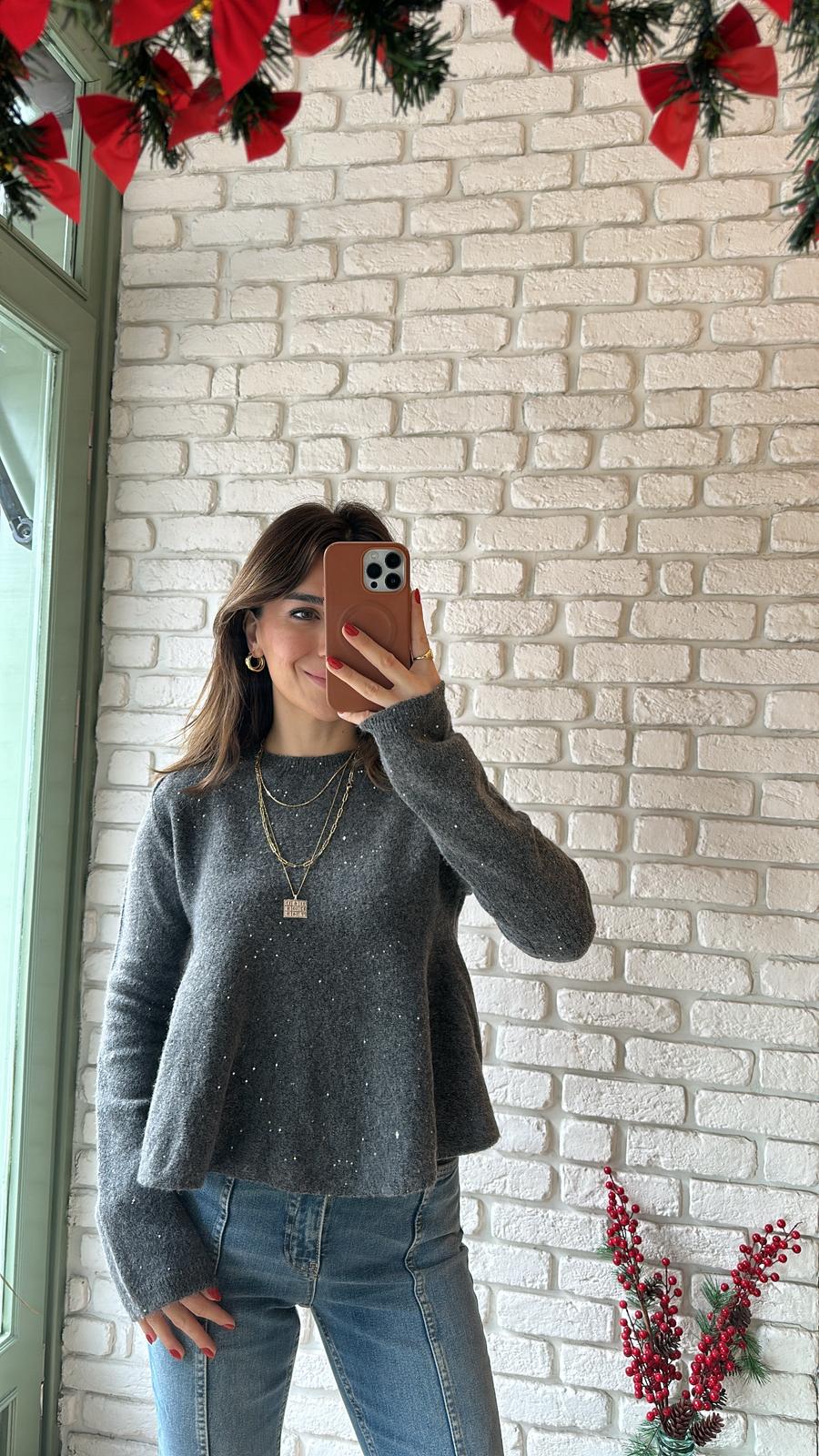 Işıltılı Triko Kazak