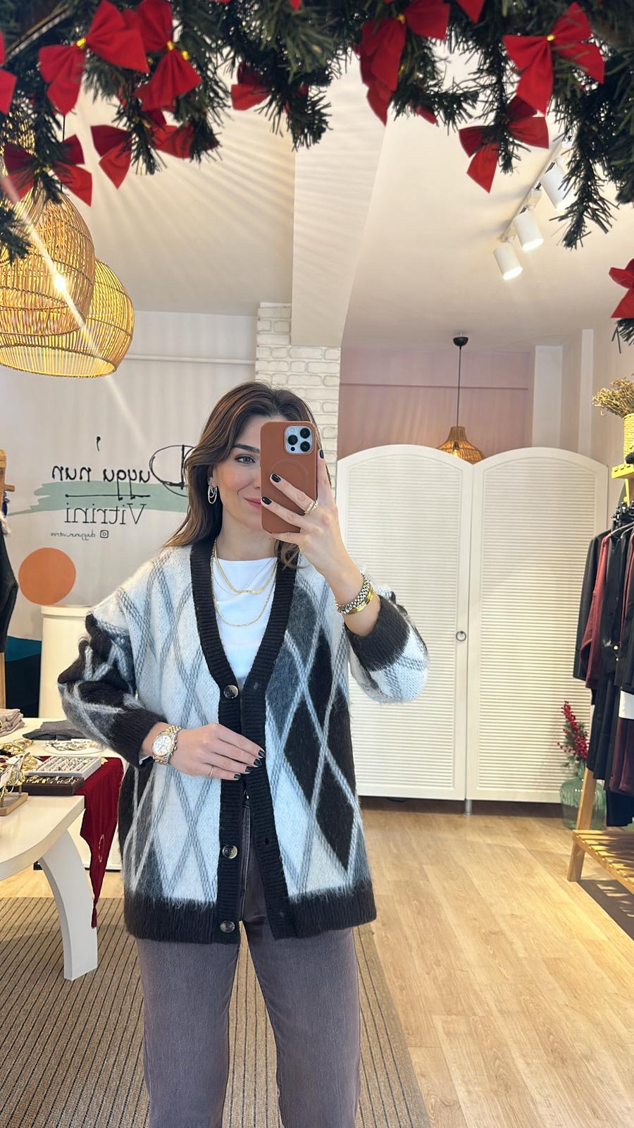 Baklava Desenli Hırka