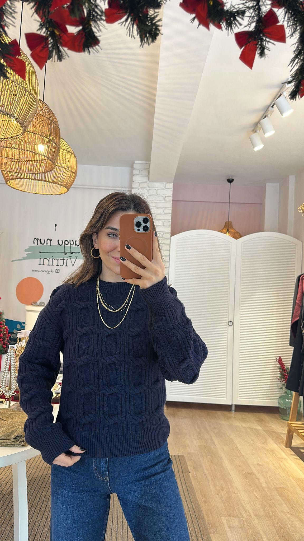 Bisiklet Yakalı Örgü Kazak