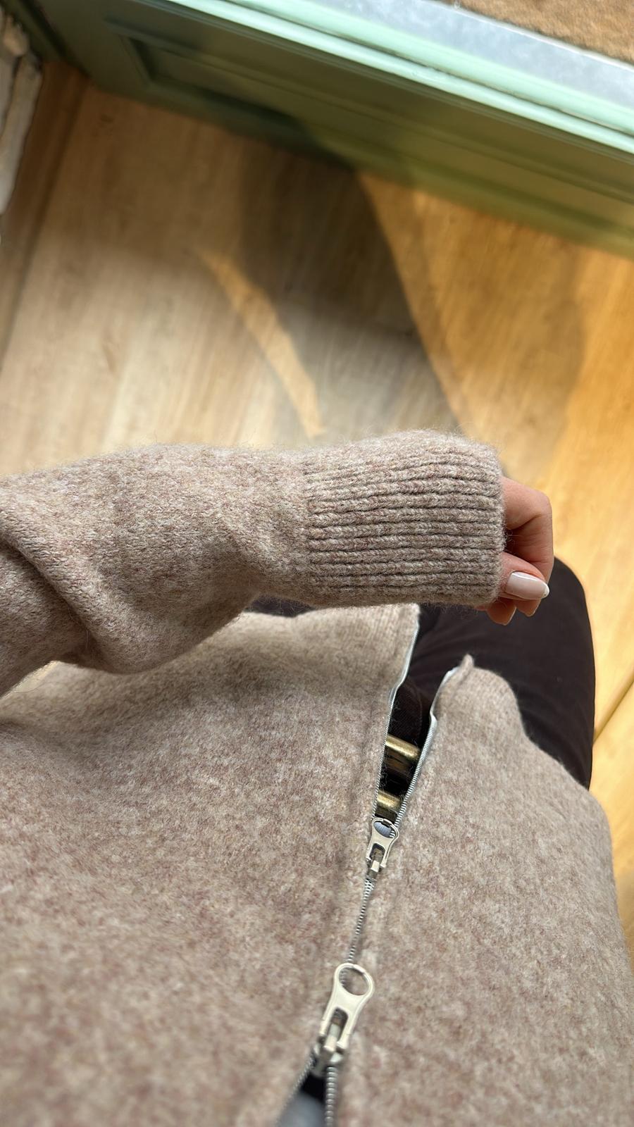 Fermuarlı Triko Hırka