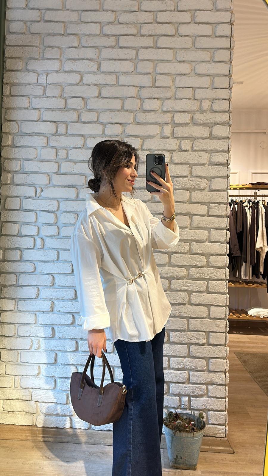 Tokalı Poplin Gömlek