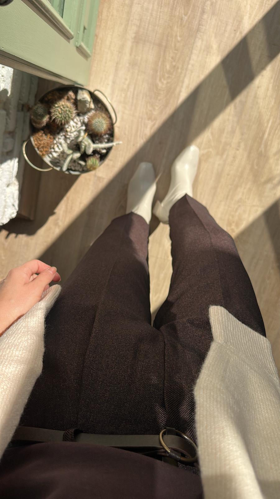 Havuç Kesim Kemerli Pant.